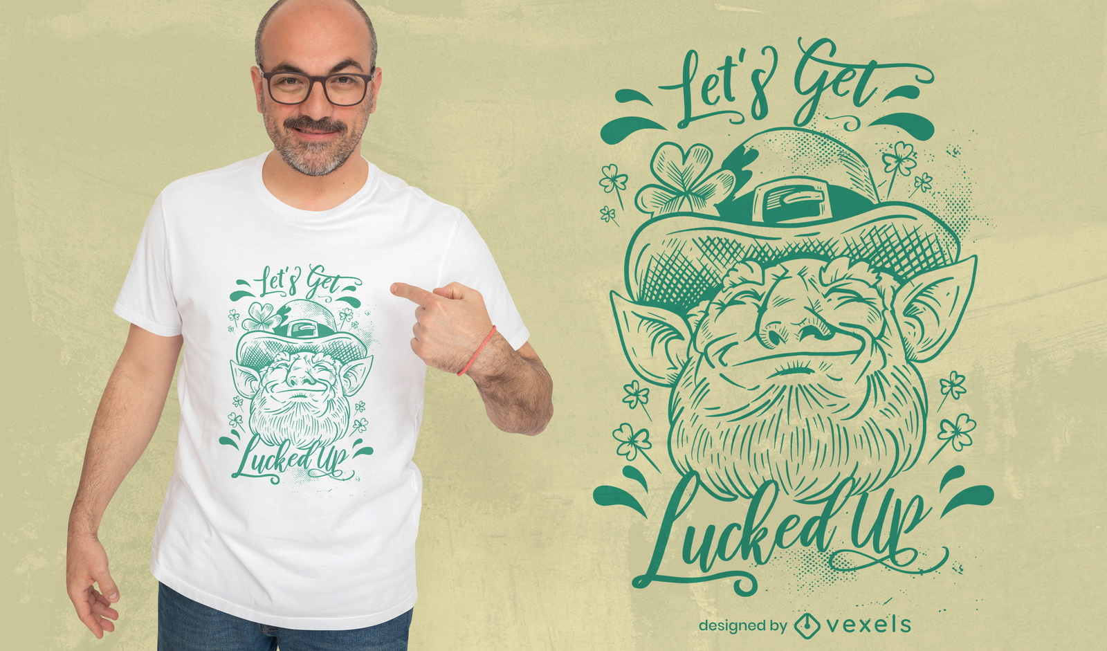 Design de camiseta com citação de duende