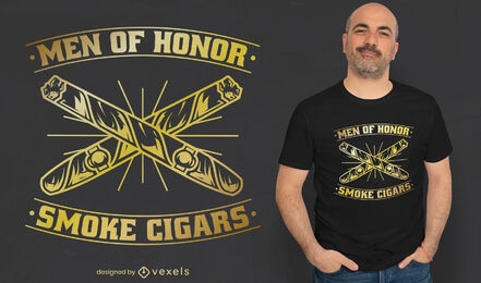 Design de camiseta de charuto de homens de honra