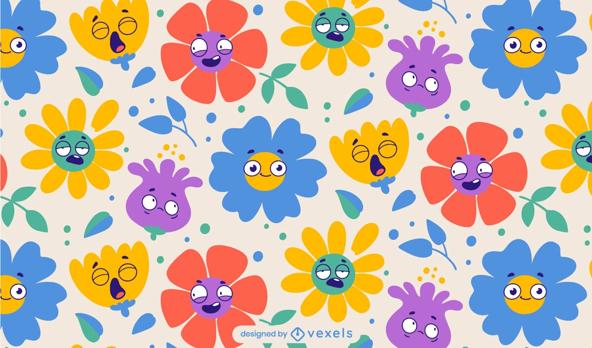 Flowers with eyes pattern design