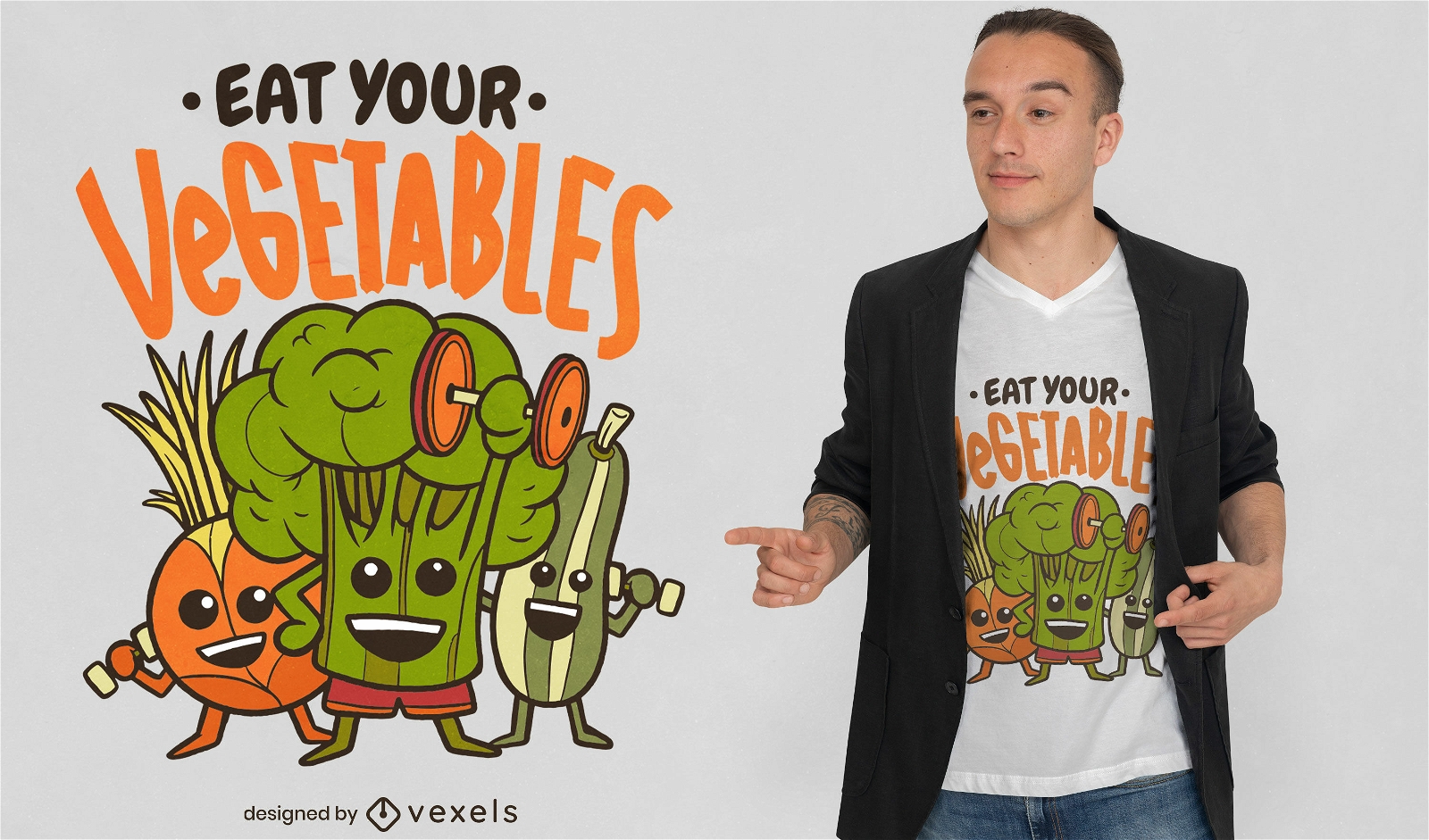 Coma seu design de camiseta vegana de vegetais