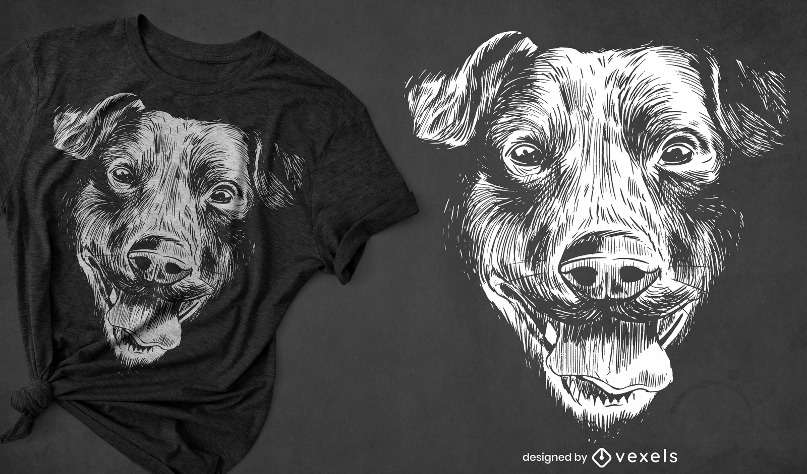 Diseño de camiseta de perro realista.