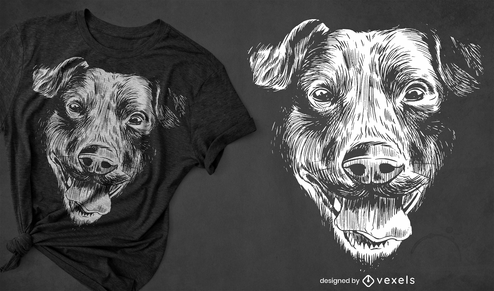 Realistic dog t-shirt design
