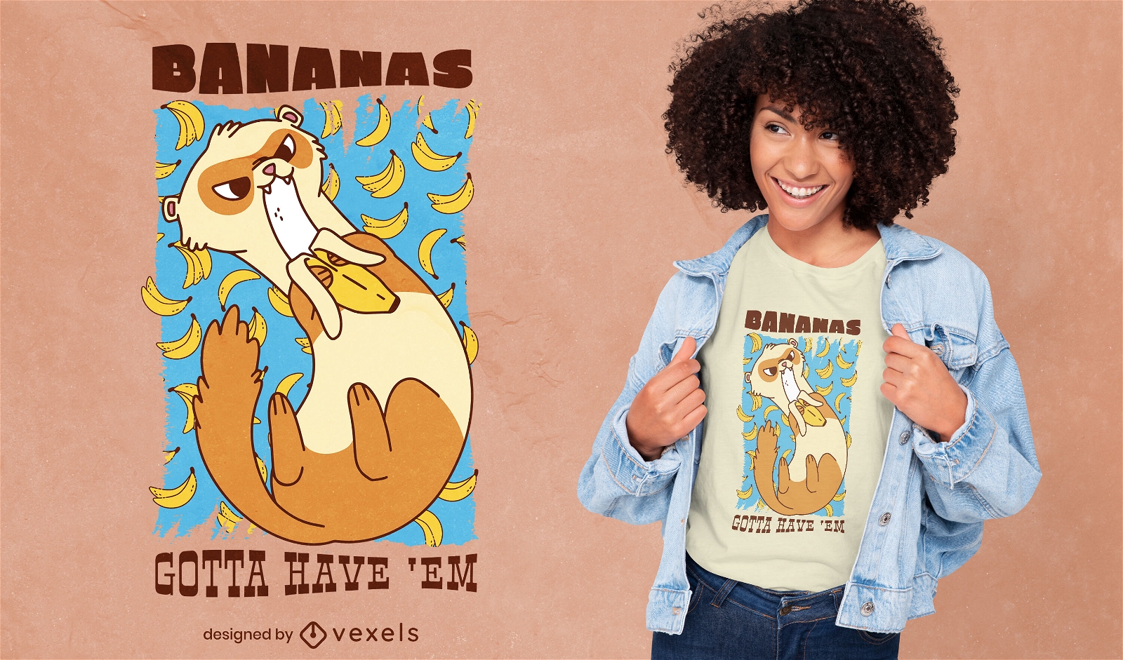 Design de camiseta de amante de banana
