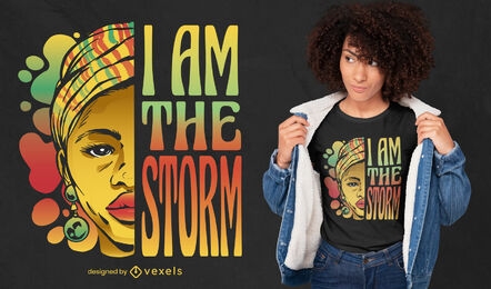Eu sou o design de camiseta do mês da história negra da tempestade