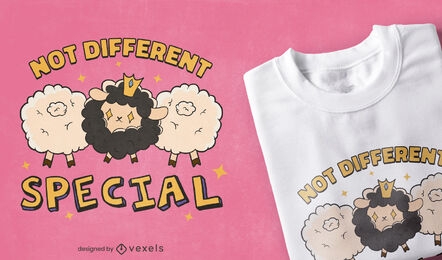 Não é diferente design especial de camiseta de ovelha negra