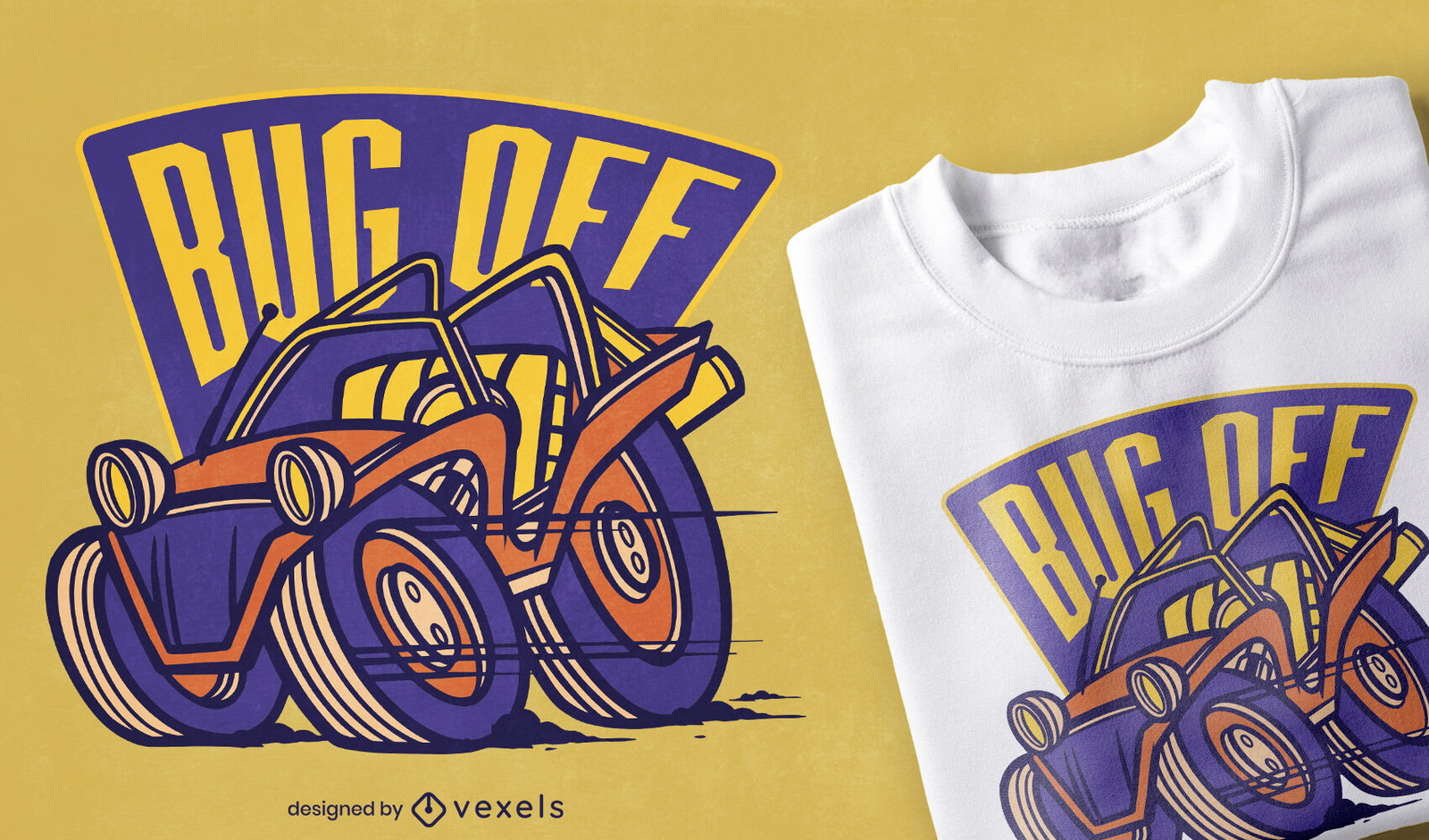 Bug off beach car t-shirt design