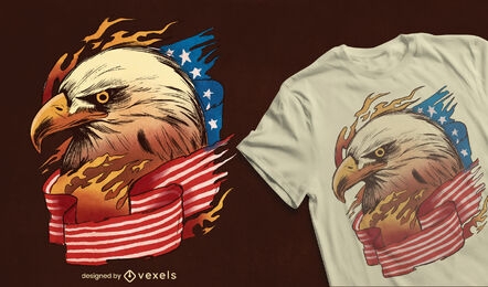 Design de camiseta de bandeira de águia dos EUA