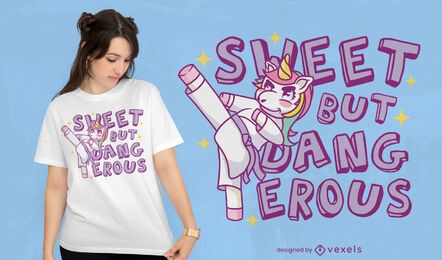 Cute Karate unicorn t-shirt design