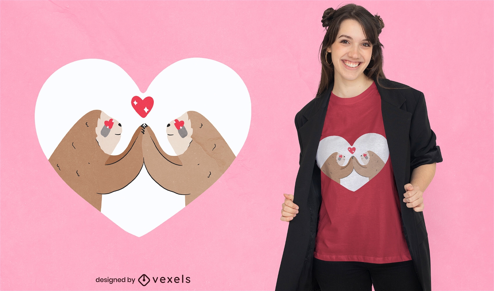 Sloth animals in love t-shirt design