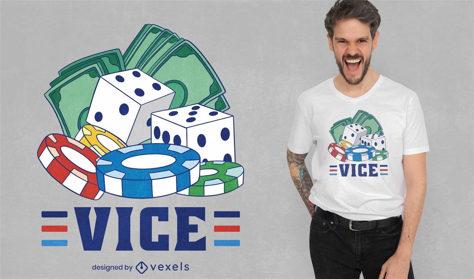 Casino dice and money t-shirt design