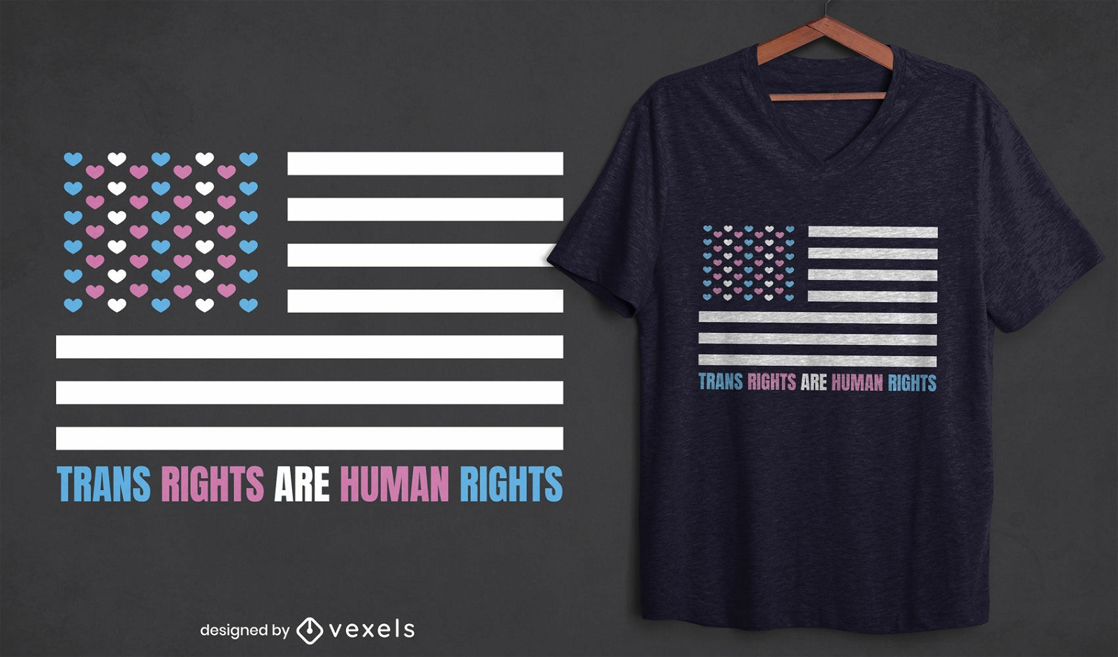 Trans-Rechte-T-Shirt-Design der amerikanischen Flagge