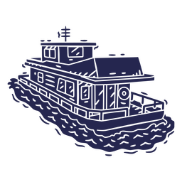 Ferry navigating cut out detailed PNG Design