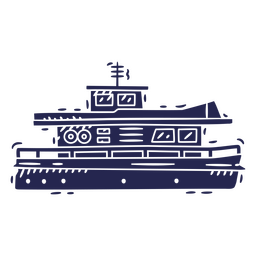 Ferry cut out detailed profile PNG Design