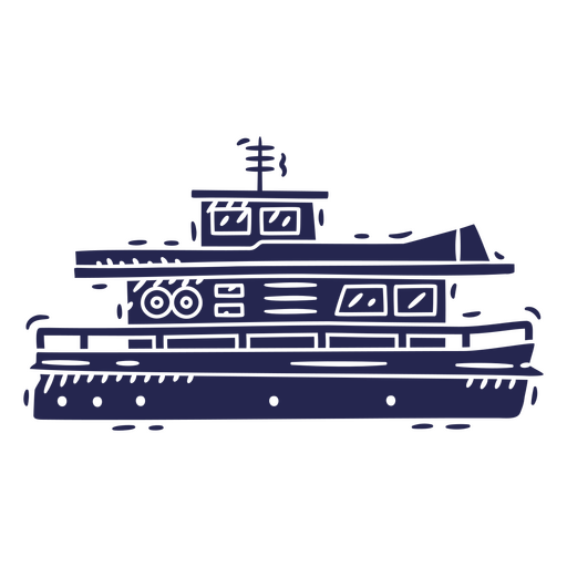 Ferry cut out detailed profile PNG Design