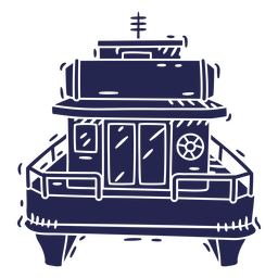 Ferry cut out detailed front view PNG Design