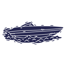 Navegación en lancha cortada perfil detallado Diseño PNG