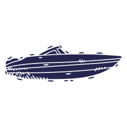 Lancha cortada perfil detalhado Desenho PNG