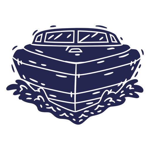Speedboat navigating cut out detailed front view PNG Design