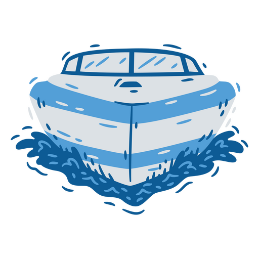 Speedboat navigating monochromatic detailed front view PNG Design