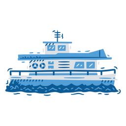 Ferry navigating monochromatic detailed profile PNG Design Transparent PNG
