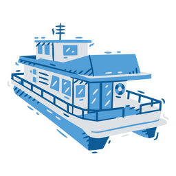 Ferry monochromatic detailed PNG Design