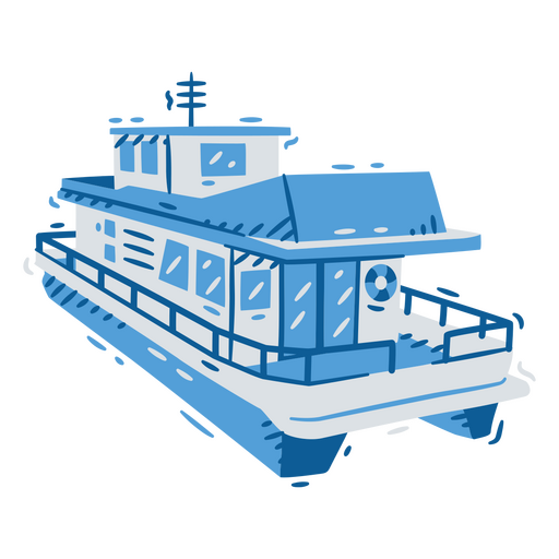 Ferry monocromático detalhado Desenho PNG