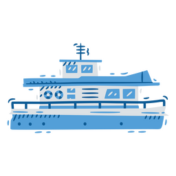 Ferry monochromatic detailed profile PNG Design