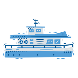 Ferry perfil detallado monocromático Diseño PNG