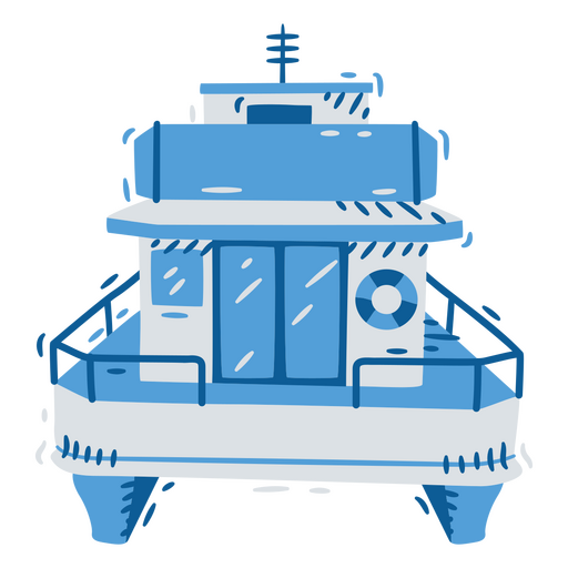 Ferry monochromatic detailed front view PNG Design
