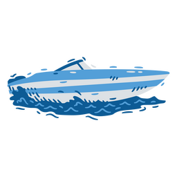 Speedboat navigating monochromatic detailed profile PNG Design Transparent PNG