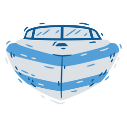 White Speedboat Cartoon Illustration PNG Images