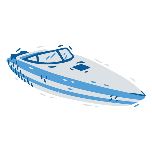 Schnellboot einfarbig detailliert PNG-Design