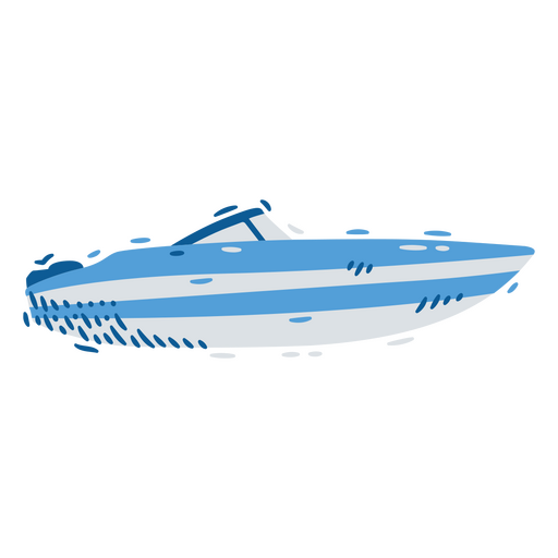Einfarbiges detailliertes Profil des Schnellboots PNG-Design