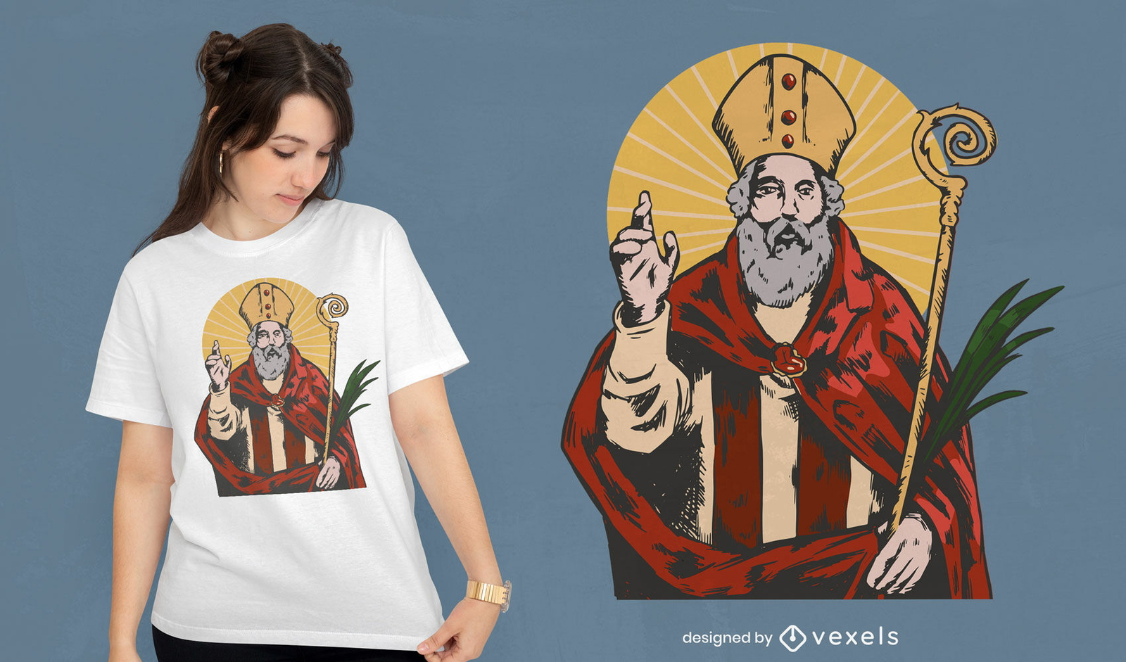 Design de camiseta de religião de São Valentim