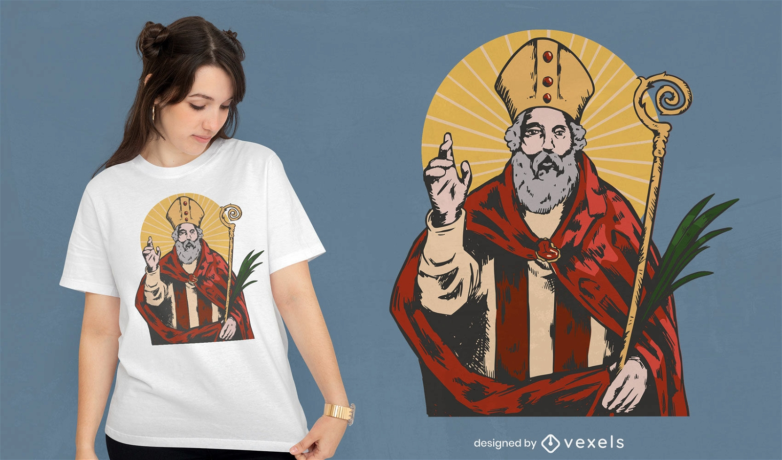 Dise?o de camiseta de religi?n de san valent?n.