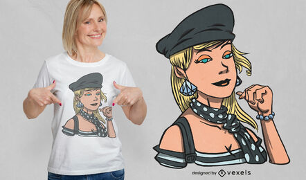 Blonde Frau mit Diamanten-T-Shirt-Design