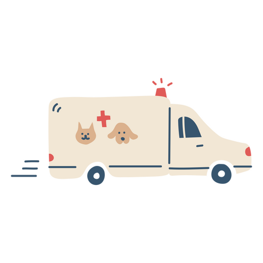 Caminhão de ambulância veterinária Desenho PNG