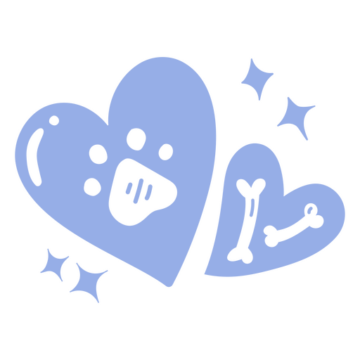 Vet Hearts with Paws & Bones PNG Design
