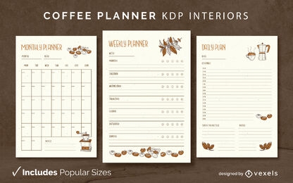Coffee planner Diary Design Template KDP