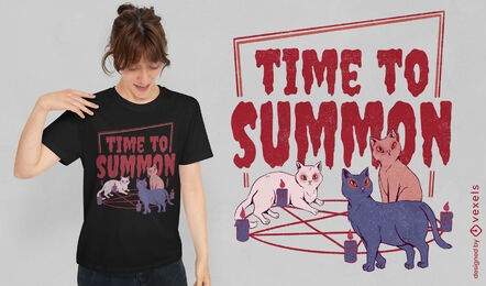 Gatos satânicos com design de camiseta pentagrama