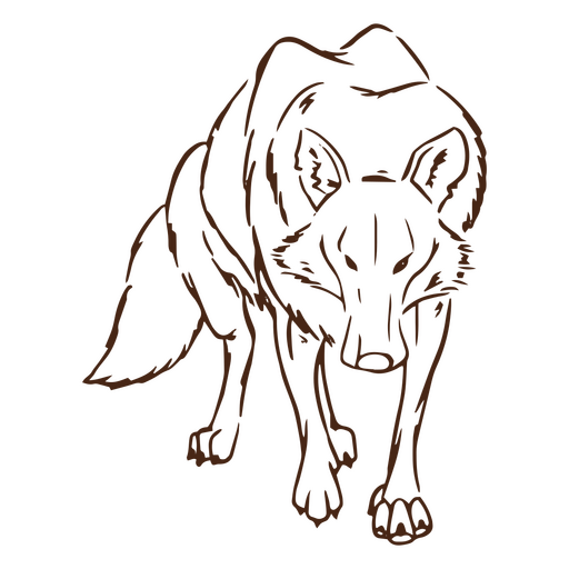 Animal lobo simples Desenho PNG
