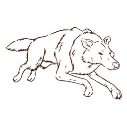 Einfaches laufendes Wolfstier PNG-Design