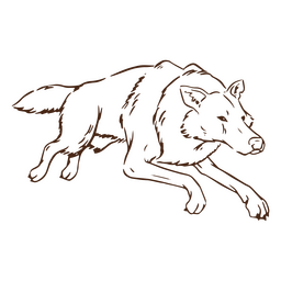 Simple running wolf animal PNG Design