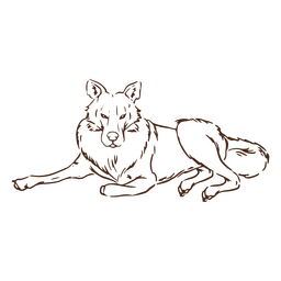 Animal lobo mentiroso simples Desenho PNG