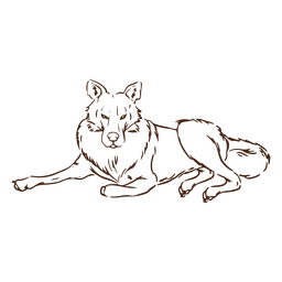 Simple lying wolf animal PNG Design Transparent PNG