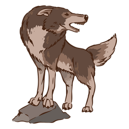 Lobo piedra animal Diseño PNG