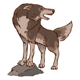 Wolf stone animal PNG Design