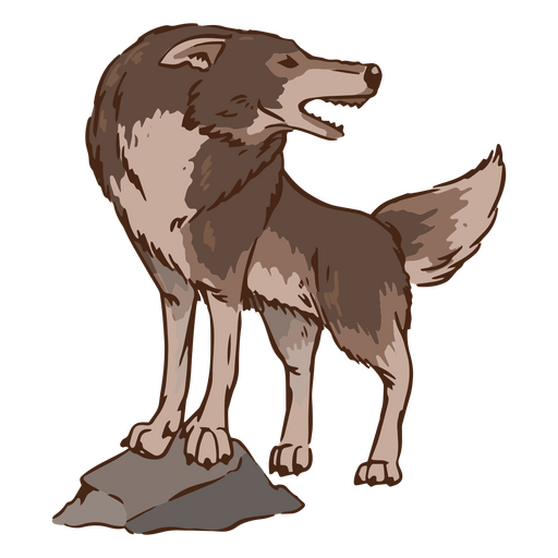 Wolf stone animal PNG Design