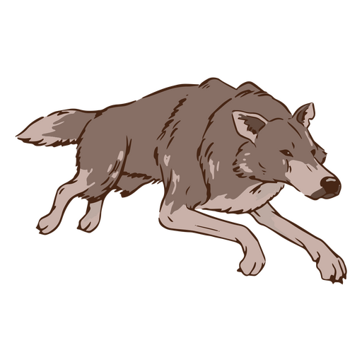 Animal lobo corriendo Diseño PNG