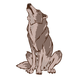 Howling wolf animal PNG Design